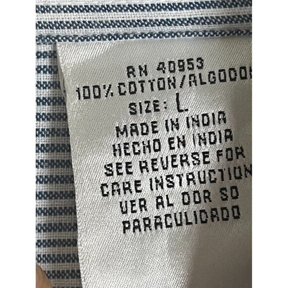 Christmas Striped Shirt L Cat Embroidery Festive Holiday Preppy Classic Retro - Picture 10 of 14